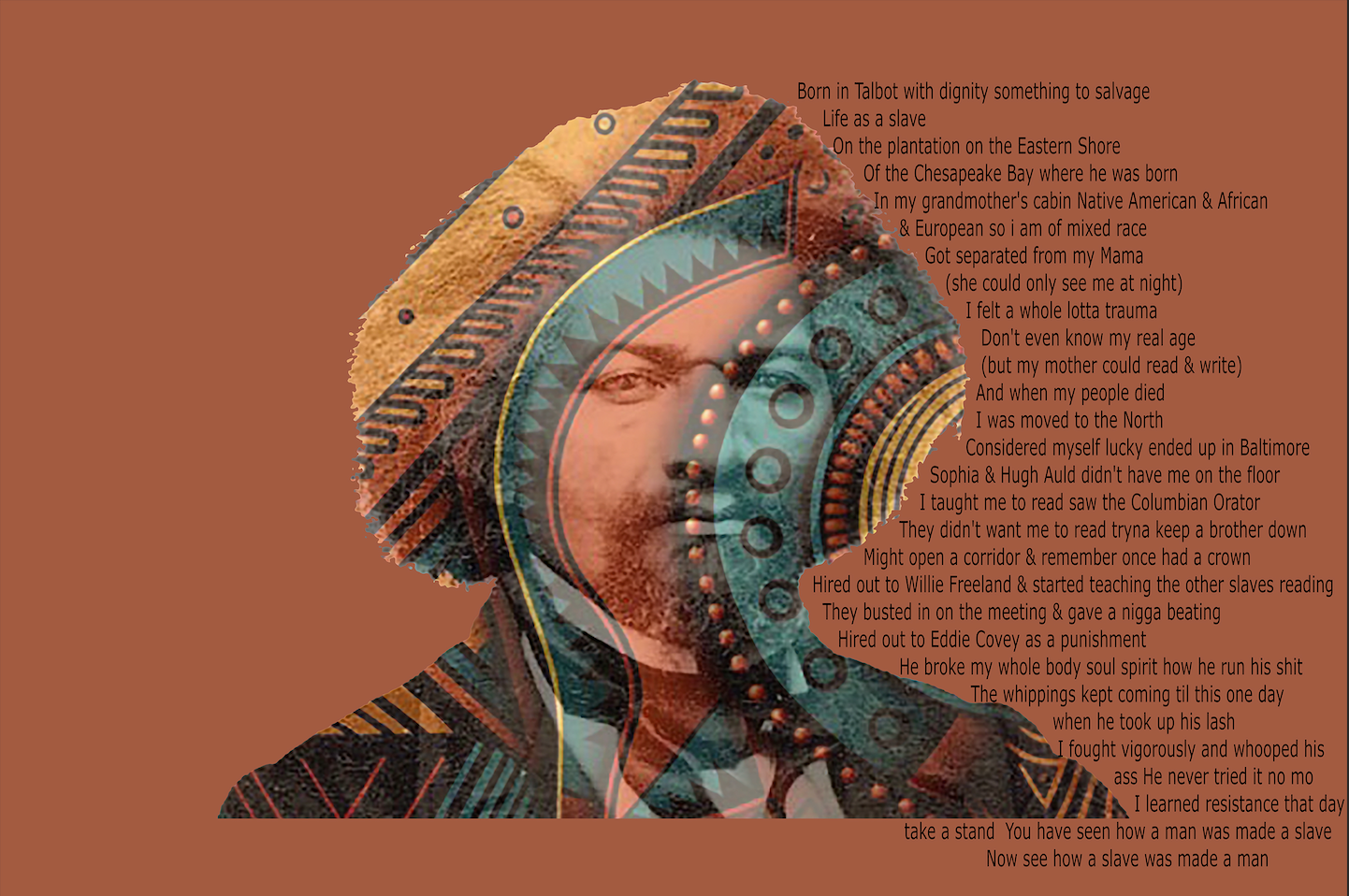 Frederick Douglass Lyric Pattern T-Shirt